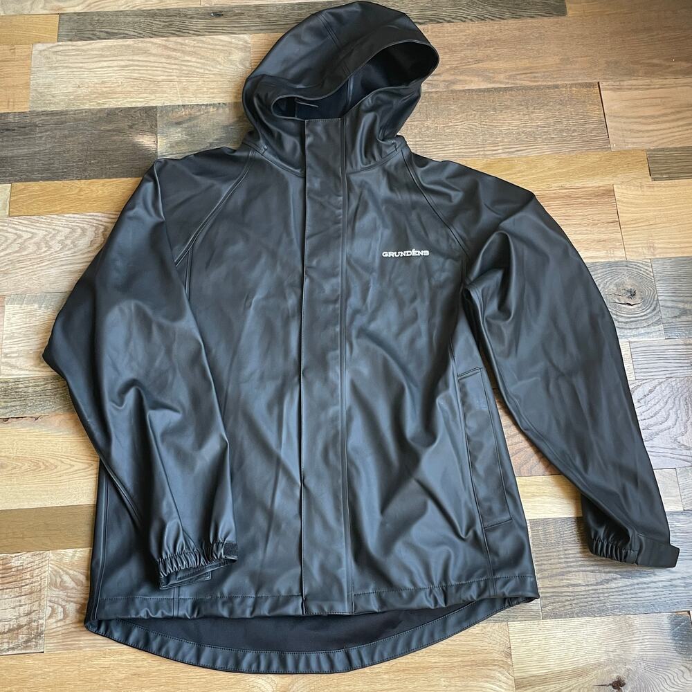 Grundens Neptune 319 Men's M Black Waterproof Fishing Rain Jacket 10079